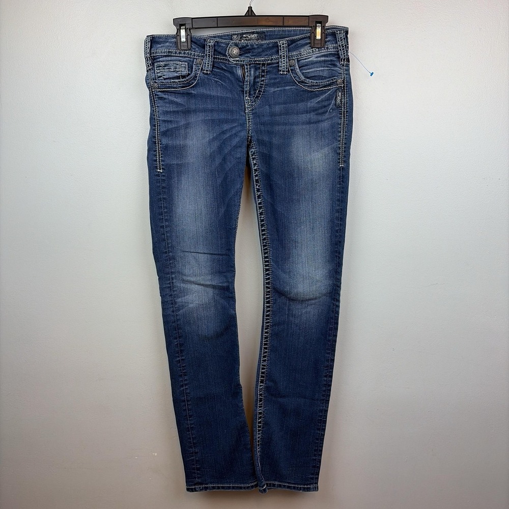 Silver Jeans Tuesday Baby Boot Jeans Womens 27x33 Medium Wash Blue Stretch Denim